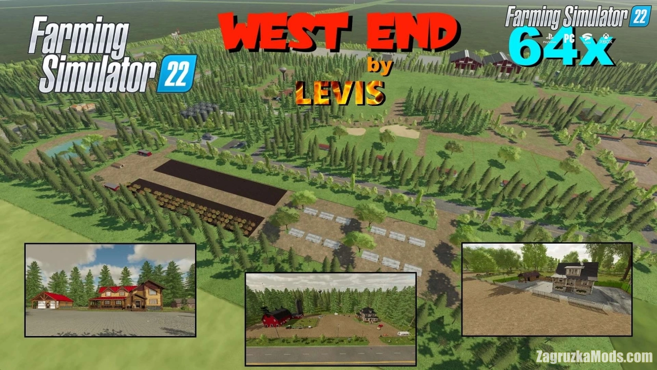 West End 64x Map v2.3.0.4 By Levis for FS22