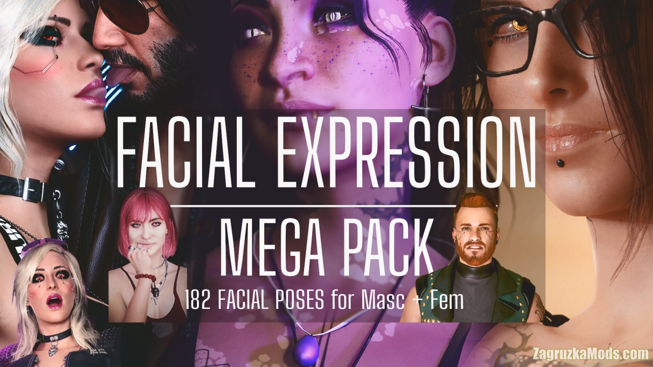 Photomode Facial Expression Mega Pack v1.0 for Cyberpunk 2077