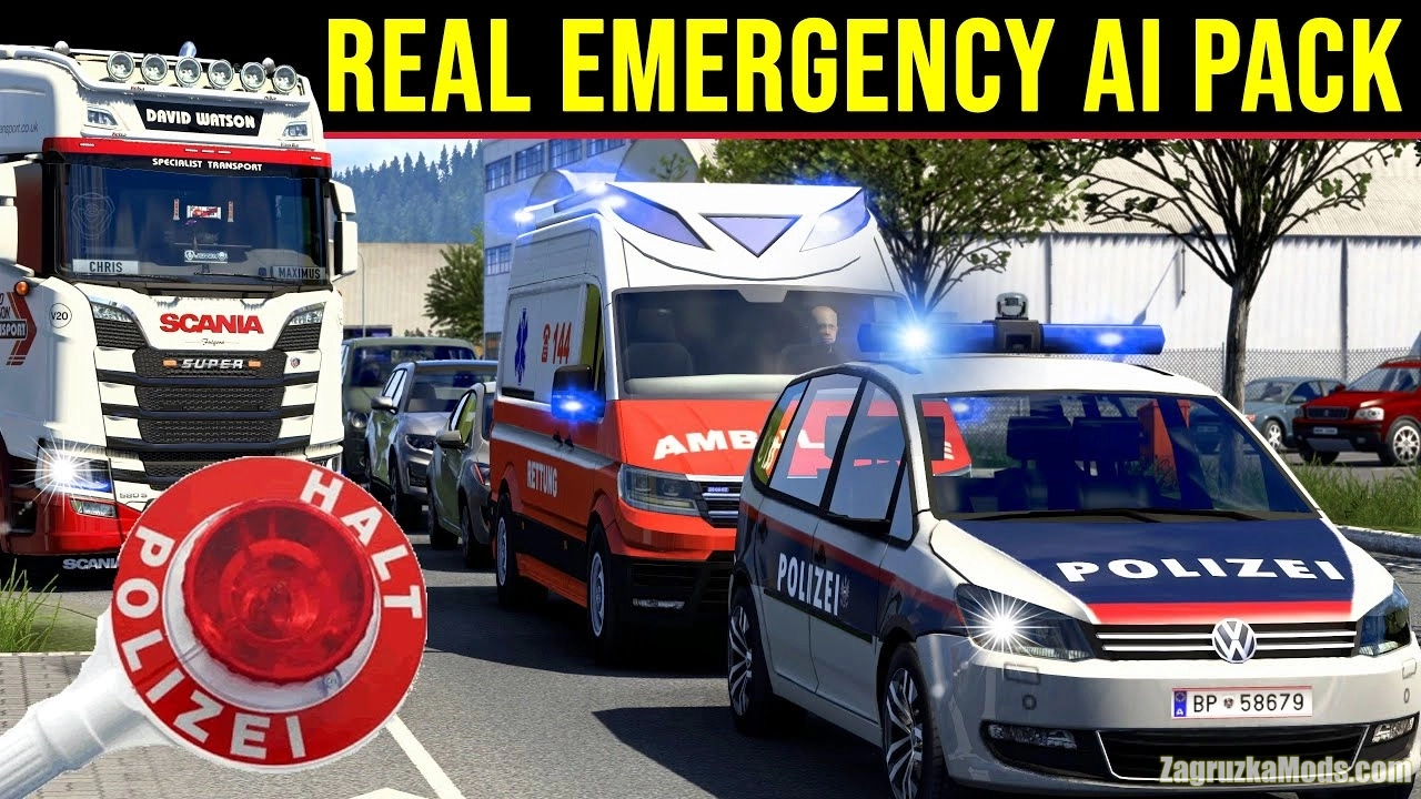 Real Emergency Ai Pack v1.5 (1.47.x) for ETS2