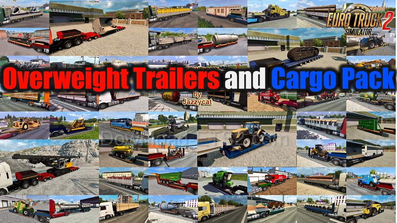 Overweight Trailers and Cargo Pack v11.10 (1.57.x) for ETS2
