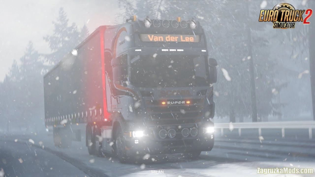 Frosty Winter Weather Mod v9.5 by Grimes (1.48.x) for ETS2