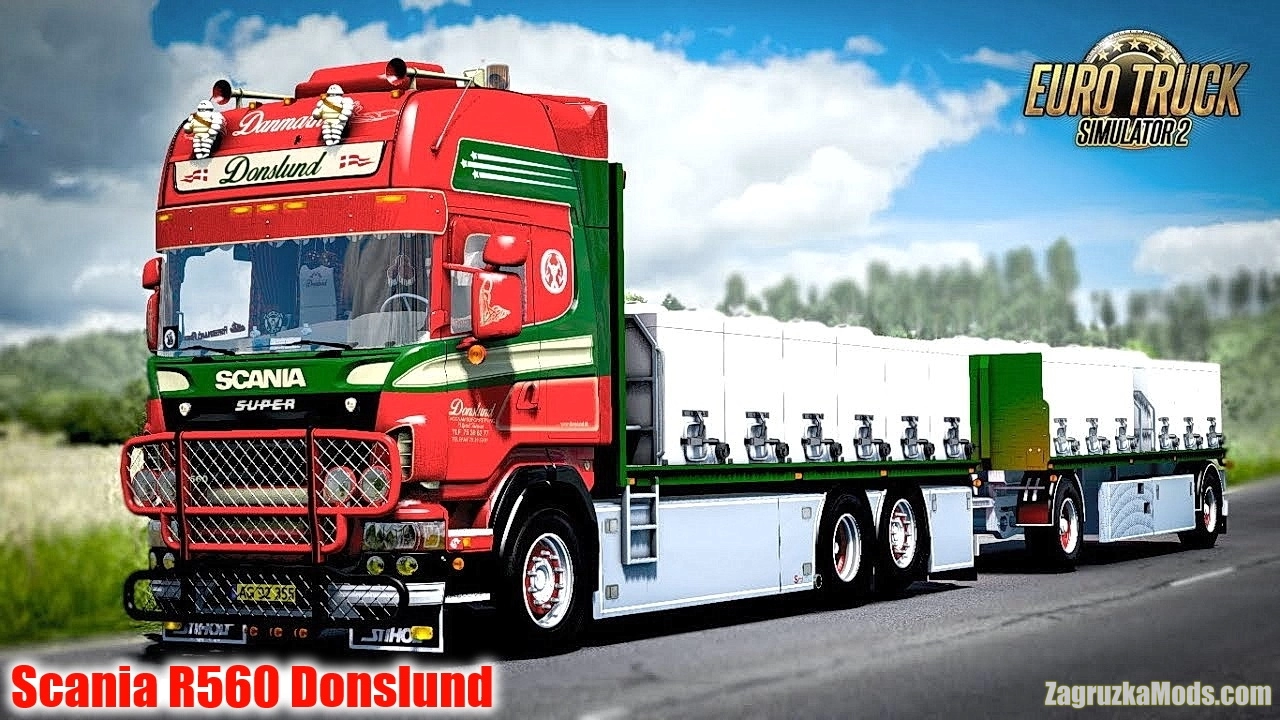 Scania R560 Donslund + Trailer v1.7 (1.48.x) for ETS2