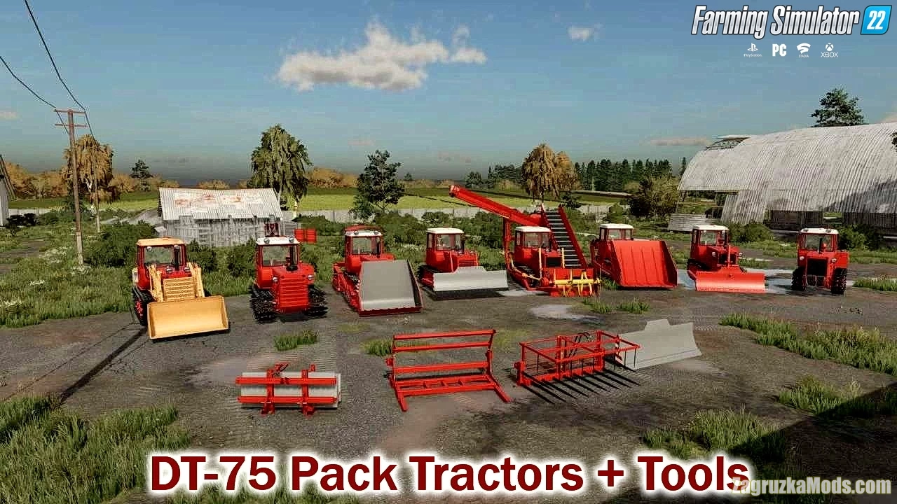 DT-75 Pack Tractors + Tools v1.0 for FS22