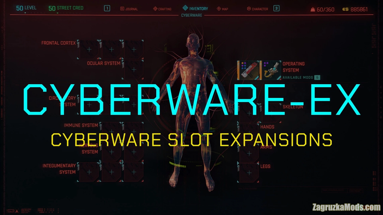 Cyberware-EX (Slot Expansion) v1.5.5 for Cyberpunk 2077