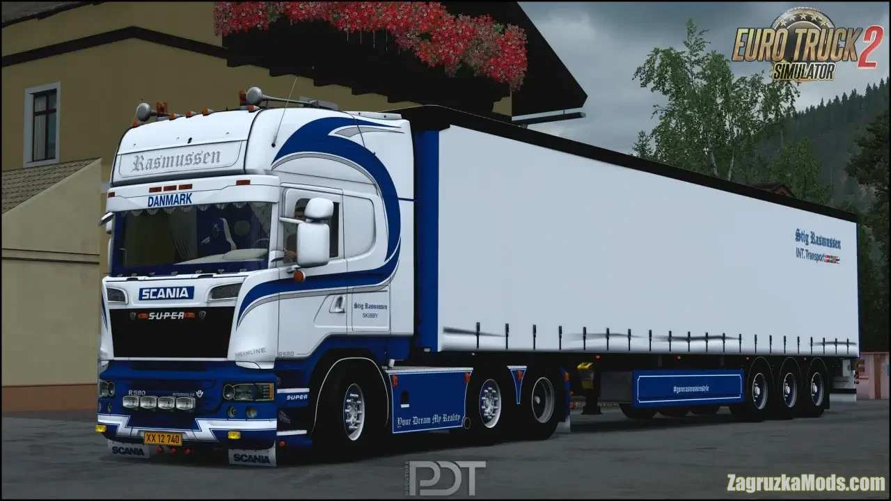 Scania R580 Stig Rasmussen + Trailer v10.0 (1.49.x) for ETS2