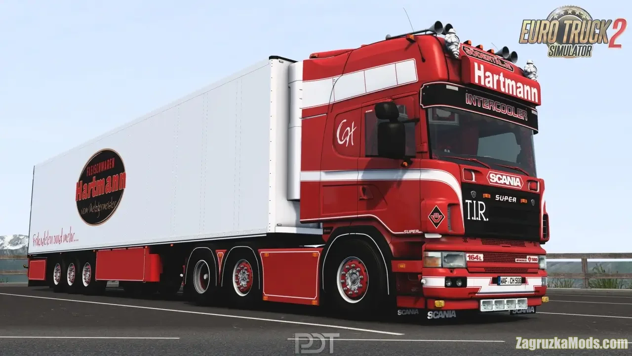 Scania 164L 580 4-Series + Trailer Hartmann v3.0 (1.49.x) for ETS2