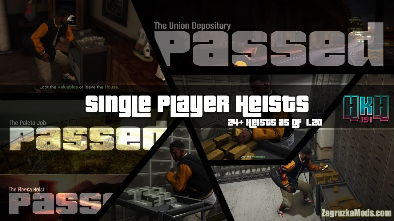 Single Player Heists v1.25.1 for GTA 5