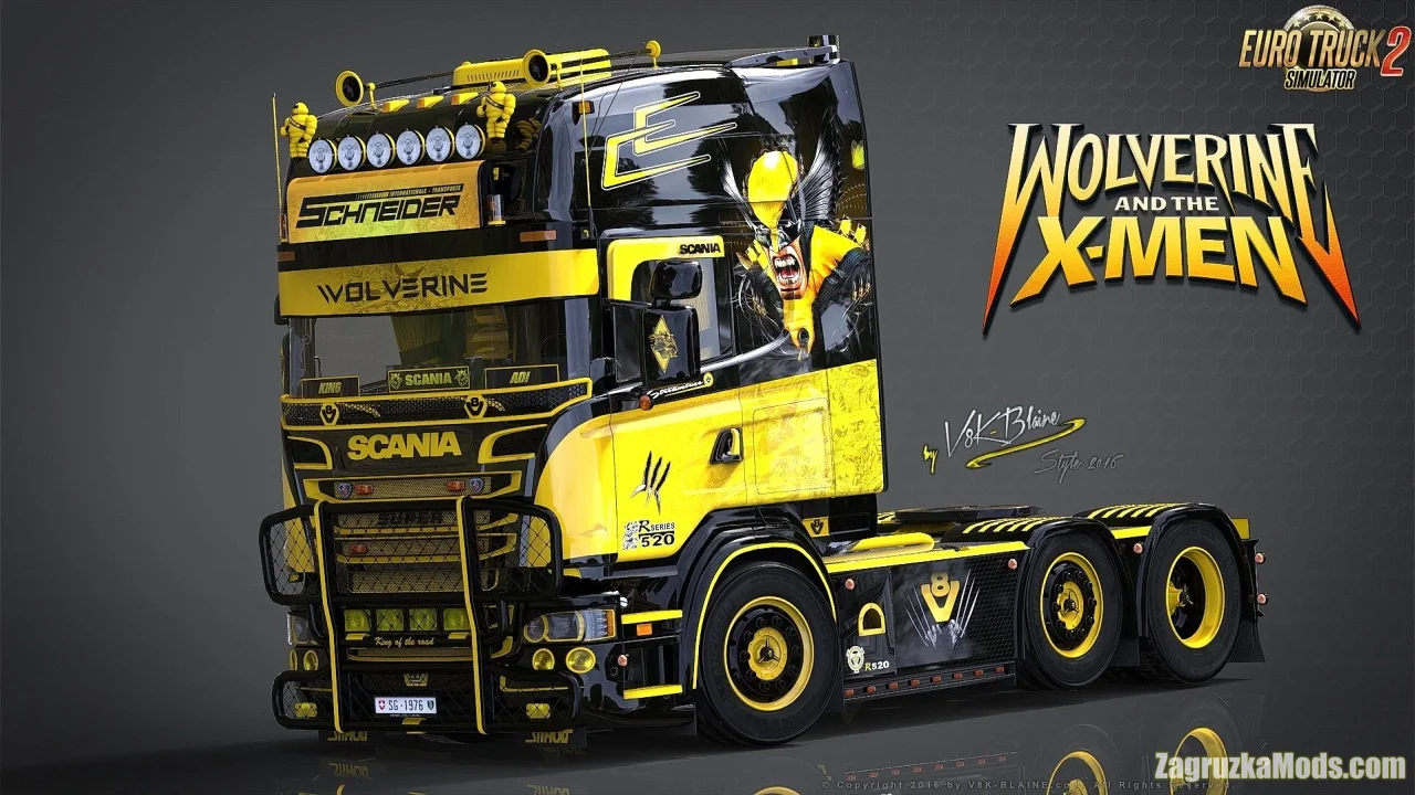 Scania V8K R520 Wolverine + Trailer v1.5 (1.50.x) for ETS2