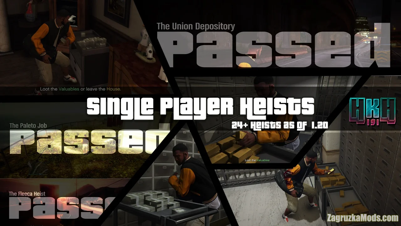 Single Player Heists v1.24 for GTA 5