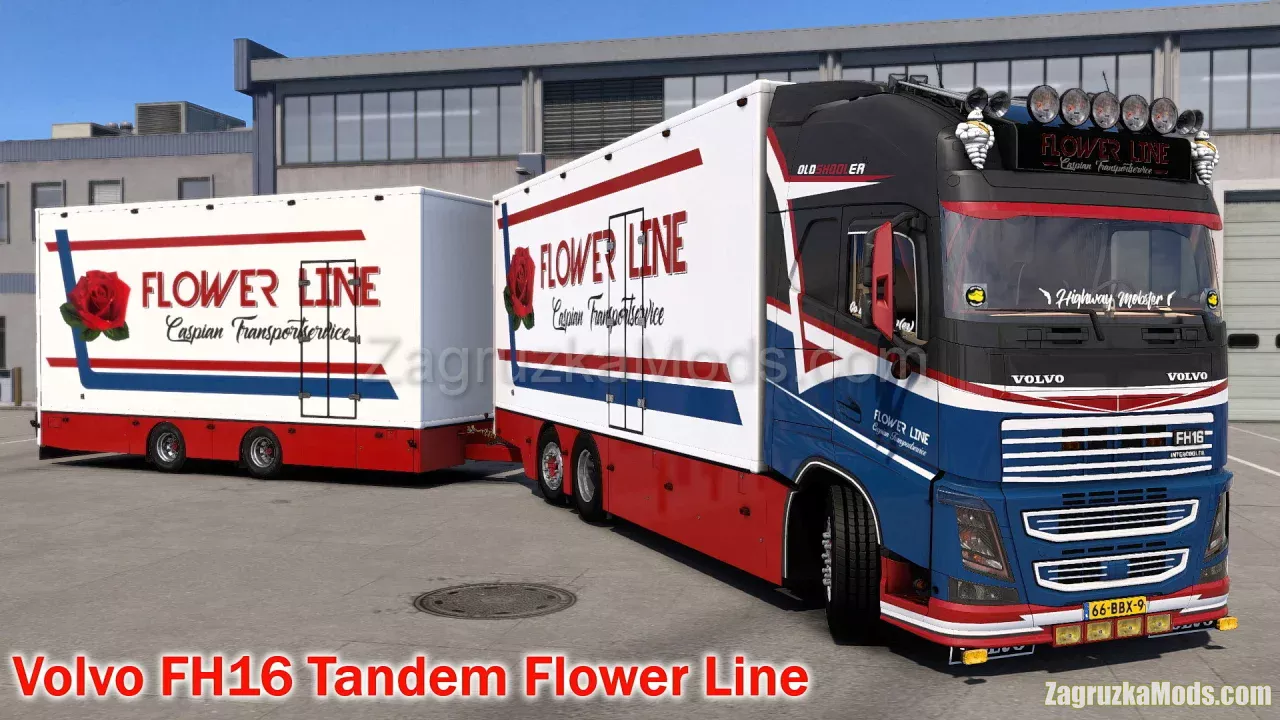 Volvo FH16 Tandem Flower Line Edition v5.0 (1.58.x) for ETS2