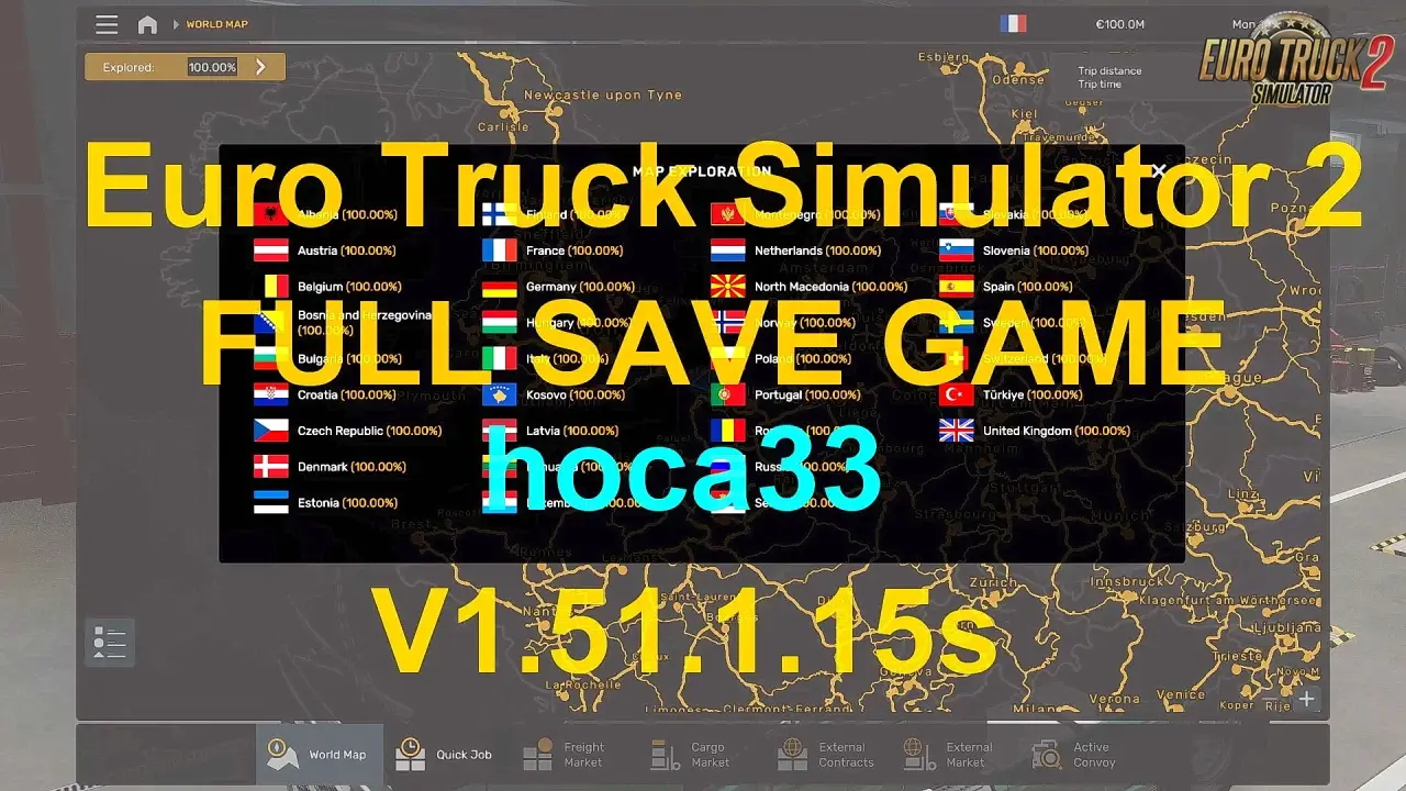 Full Save Game Profile v1.0 By hoca33 (1.51.x) for ETS2