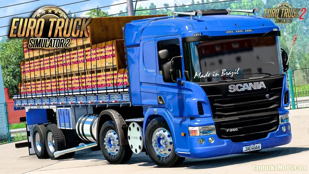 Scania P360 Truck + Interior v2.1 (1.51.x) for ETS2