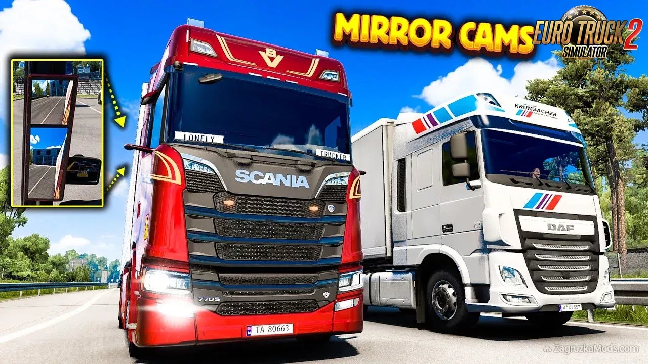 Mirror Cam All Trucks v1.59 (1.59.x) for ETS2