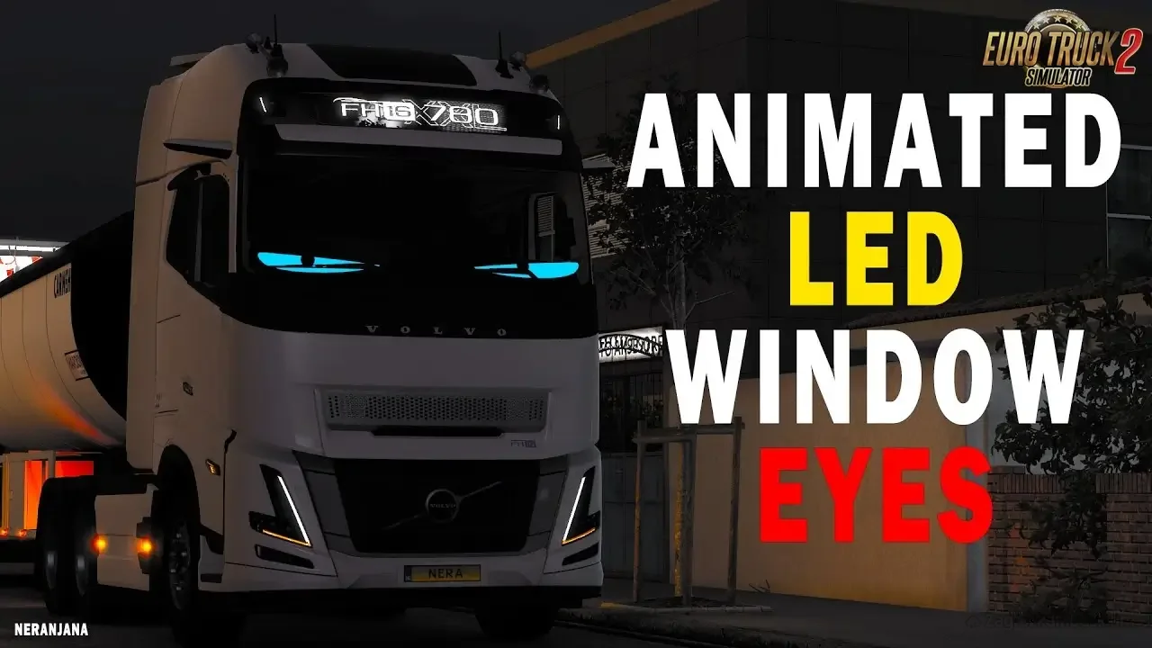 Animated LED Window Eyes v1.3 (1.56.x) for ATS and ETS2