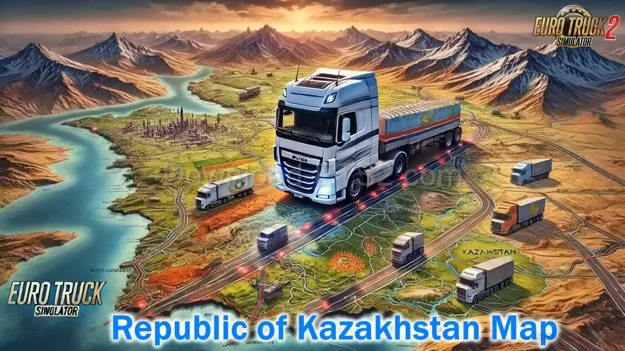 Republic of Kazakhstan Map v1.5 (1.53.x) for ETS2