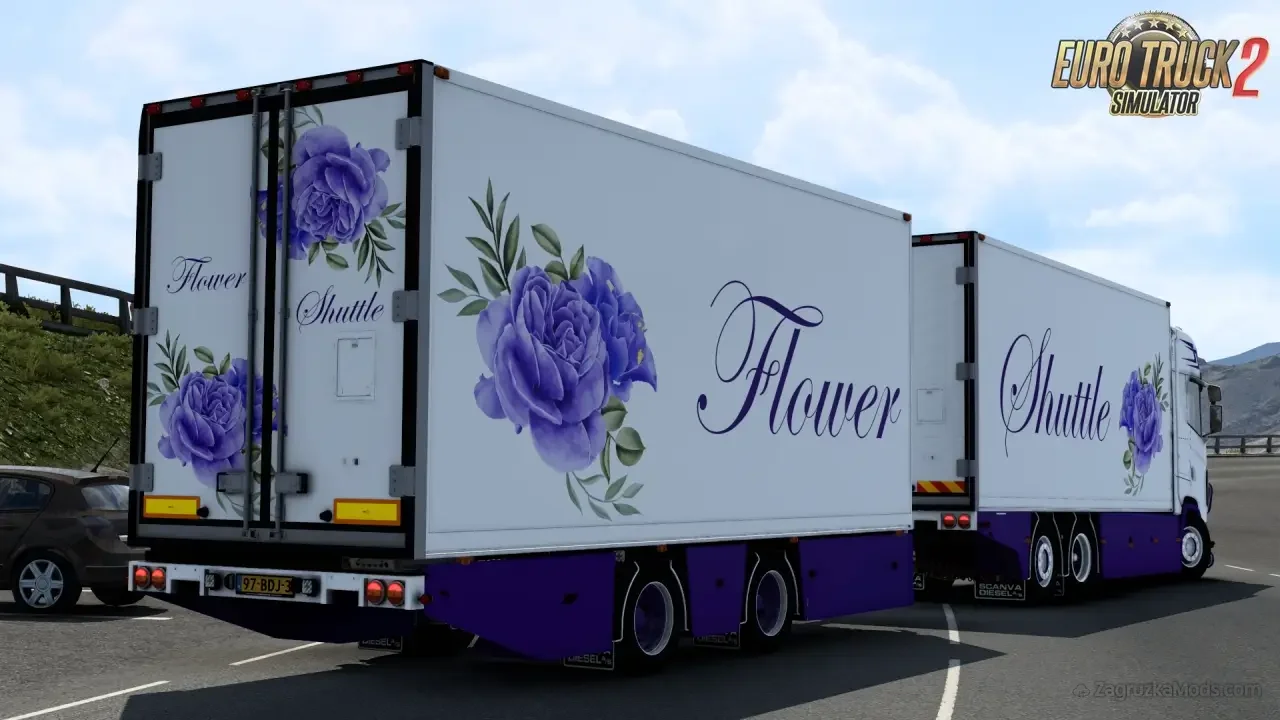 Scania S500 Flower Shuttle + Trailer v3.0 (1.54.x) for ETS2 Scania S500 Flower Shuttle + Trailer v3.0 (1.54.x) for ETS2