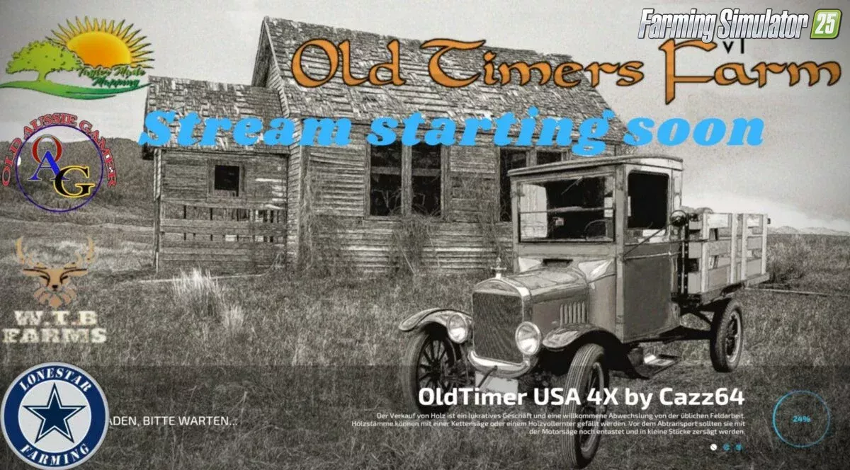 Oldtimer USA 4x Map v1.0 by Cazz64 for FS25 Oldtimer USA 4x Map v1.0 by Cazz64 for FS25