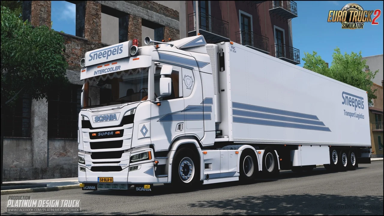 Scania R500 Sneepels White + Trailer v8.0 (1.54.x) for ETS2