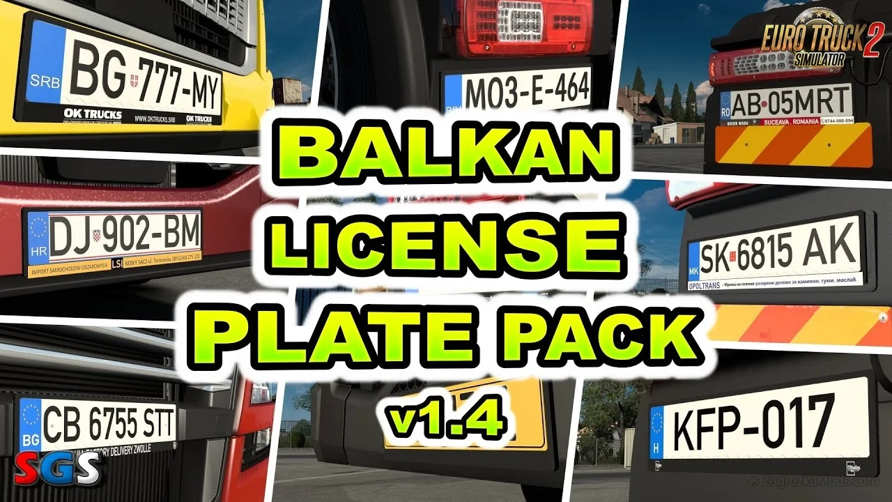 Balkan License Plate Pack v1.4 (1.54.x) for ETS2