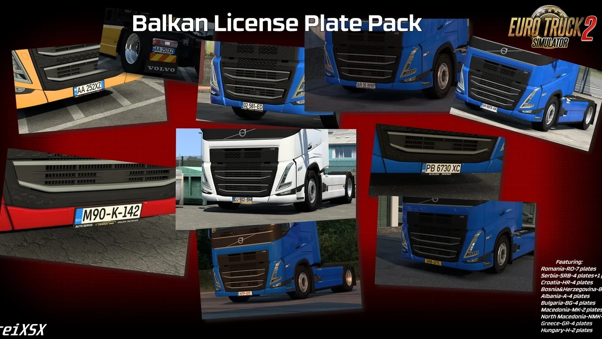 Balkan License Plate Pack v1.4 (1.54.x) for ETS2 Balkan License Plate Pack v1.4 (1.54.x) for ETS2
