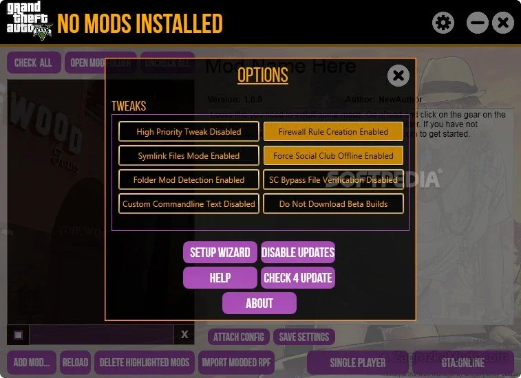 Mod Manager v2.0 By Bilago for GTA 5