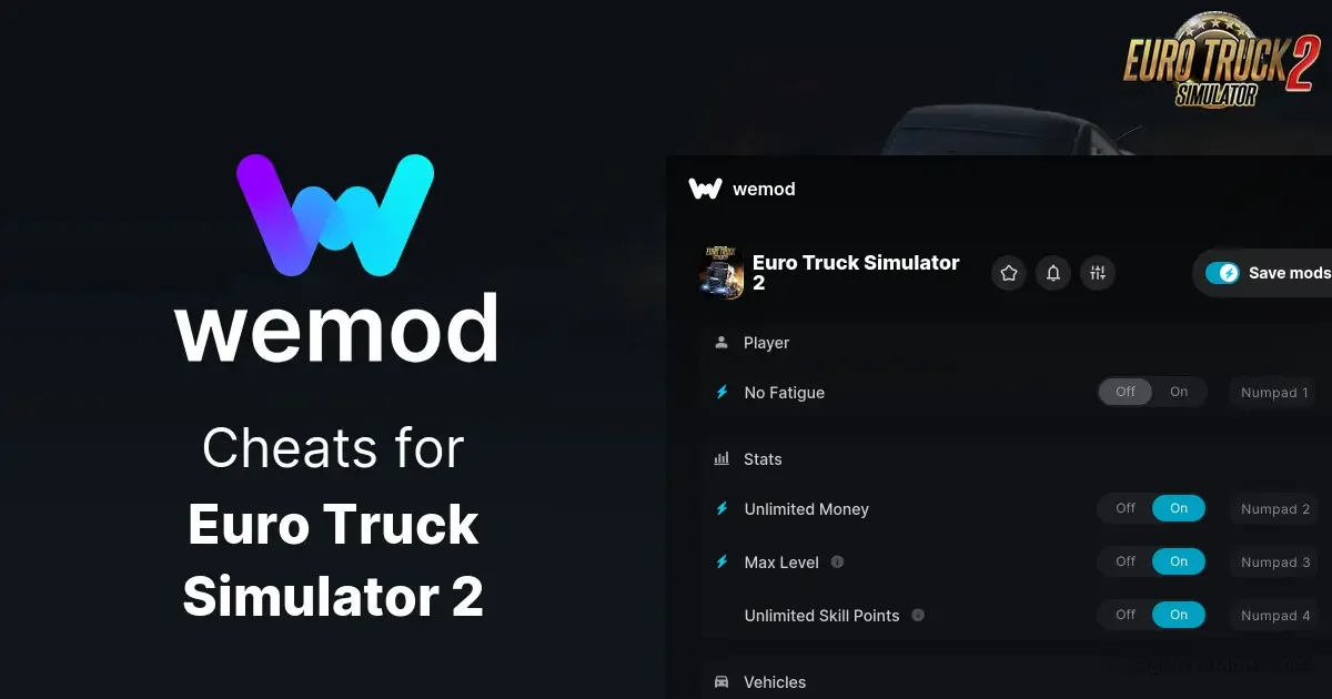 Trainer Wemod Cheats v1.55 (1.55.x) for ETS2