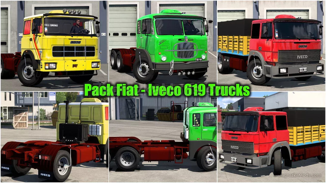 Pack Fiat - Iveco 619 Trucks v1.1 (1.56.x) for ETS2