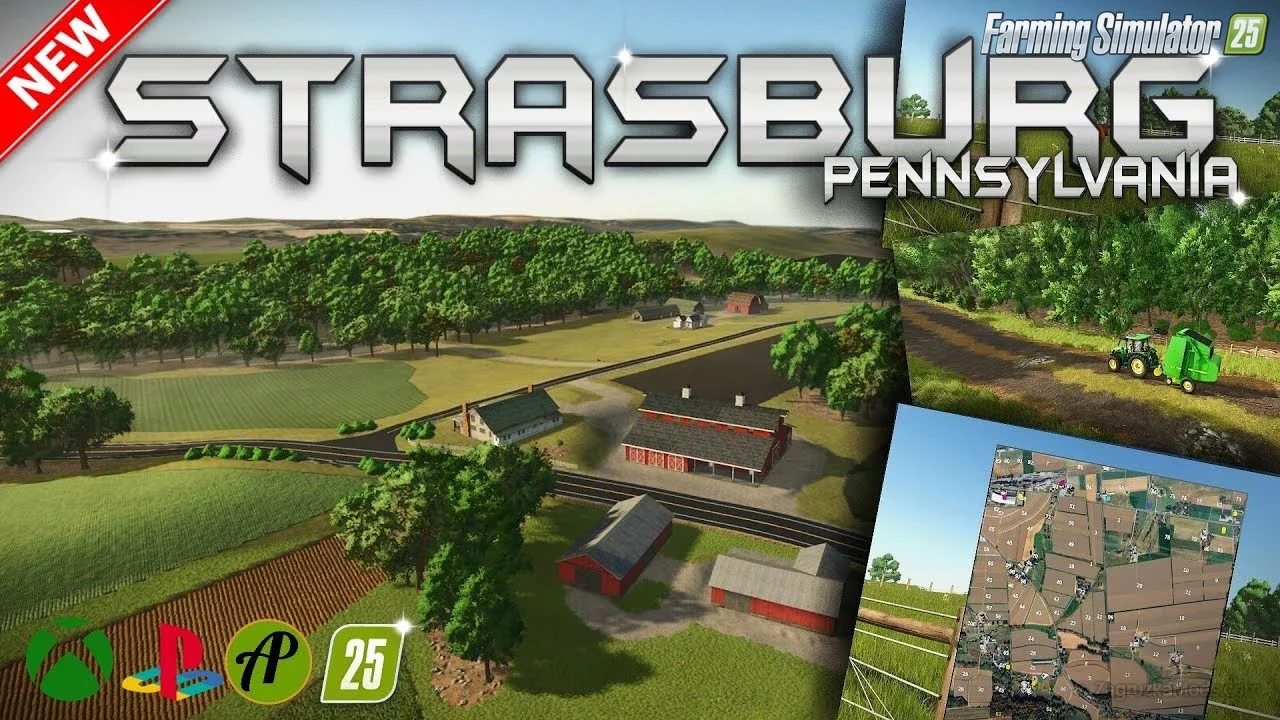 Strasburg Pennsylvania Map v1.0 for FS25