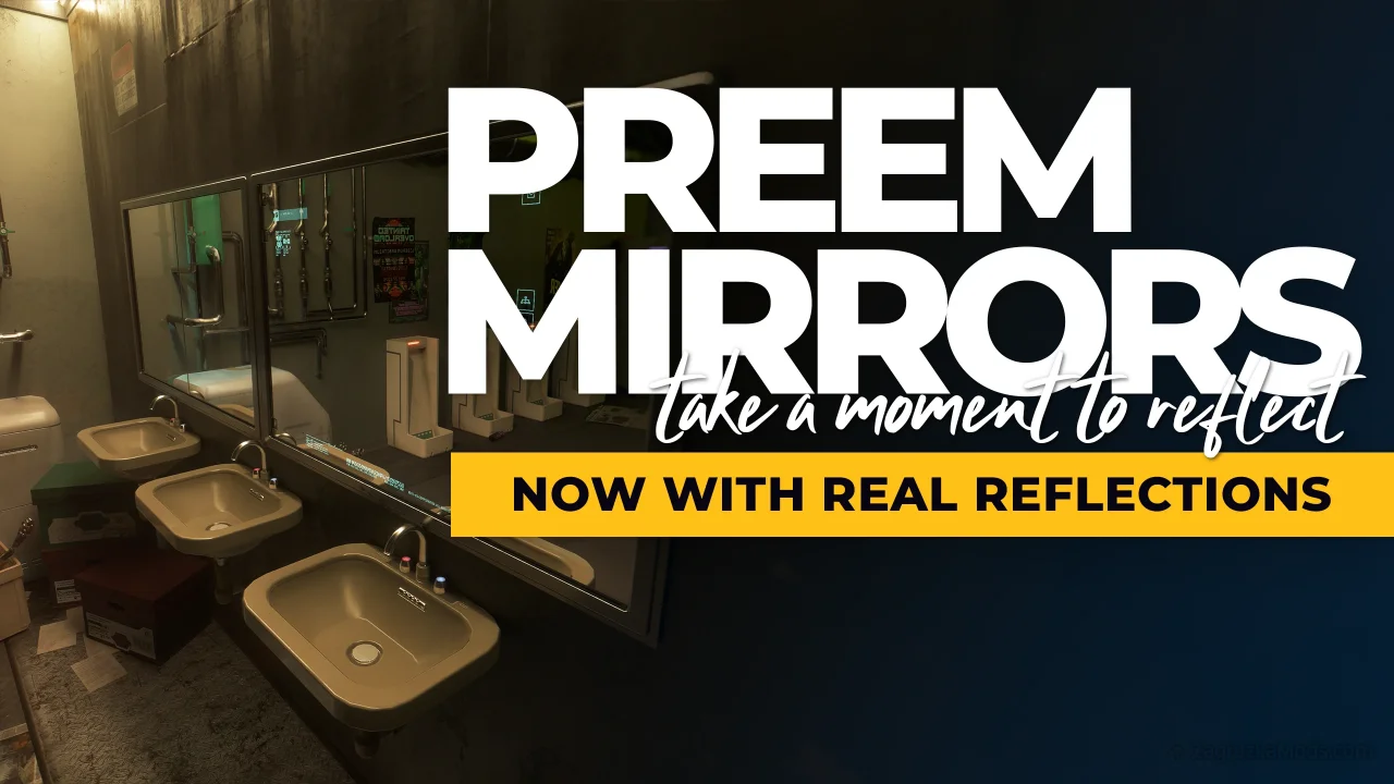 Preem Mirrors (Reflective Mirror) v1.1 for CyberPunk 2077