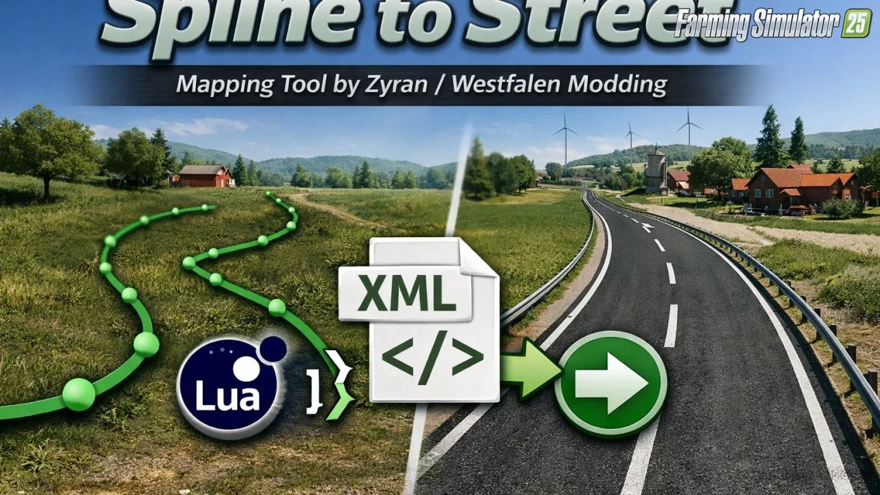 Spline to Street Script Mod v1.2 for FS25