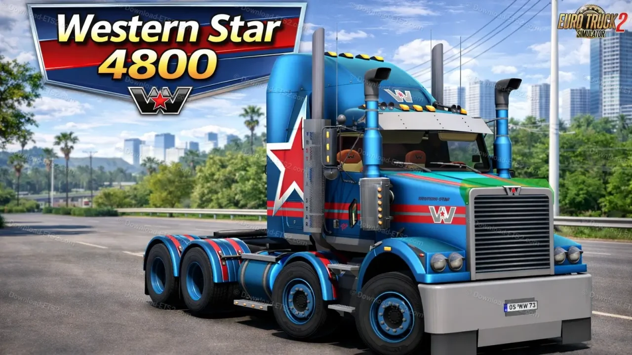 Western Star 4800 + Interior v3.5 (1.57.x) for ETS2