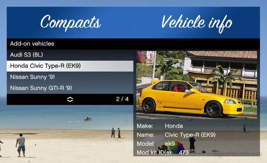 Add-On Vehicle Spawner v1.6.2 for GTA 5