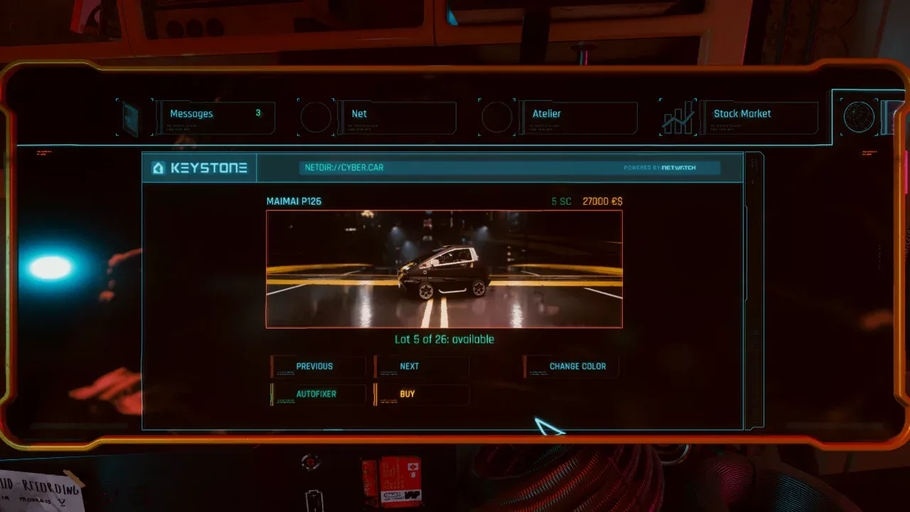 Virtual Car Dealer v2.2.9 for CyberPunk 2077
