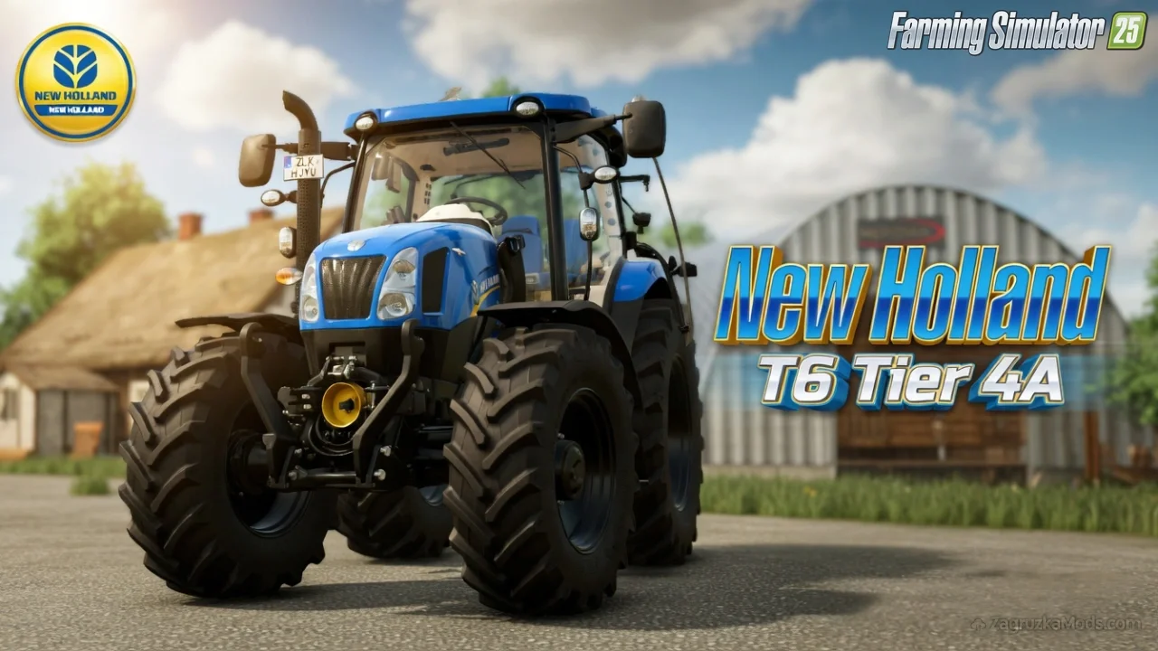 New Holland T6 Tier 4A Tractor v1.4.0.1 for FS25 New Holland T6 Tier 4A Tractor v1.4.0.1 for FS25