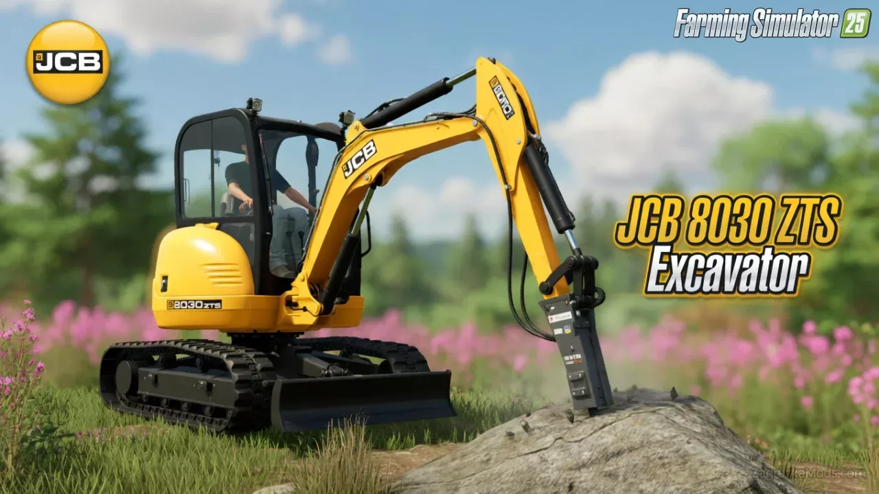 JCB 8030 ZTS Excavator v1.0.0.2 for FS25