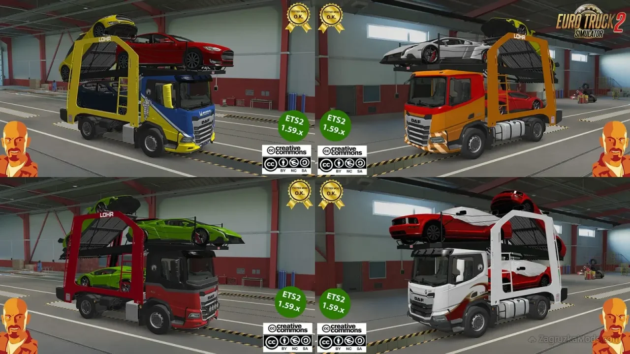 DAF XD Truck + Car Transporter v2.0 (1.59.x) for ETS2