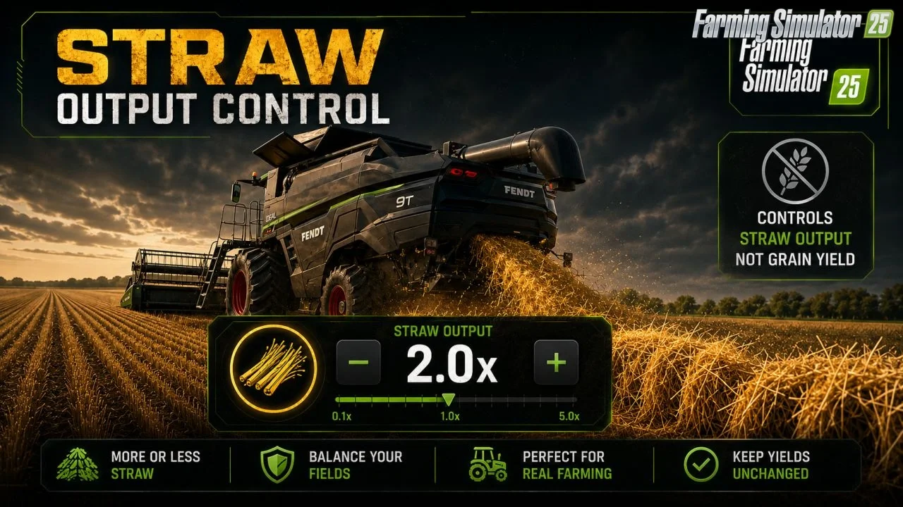 Straw output control v1.1 for FS25