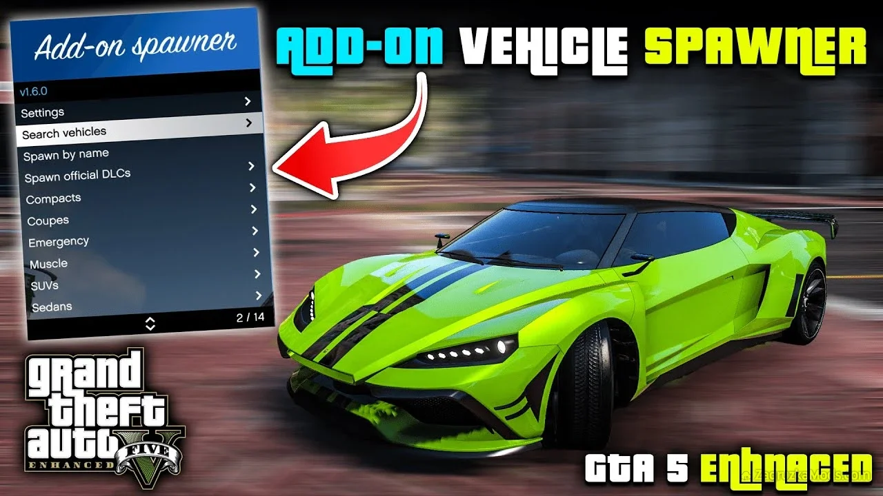 Add-On Vehicle Spawner v1.7.1 for GTA 5