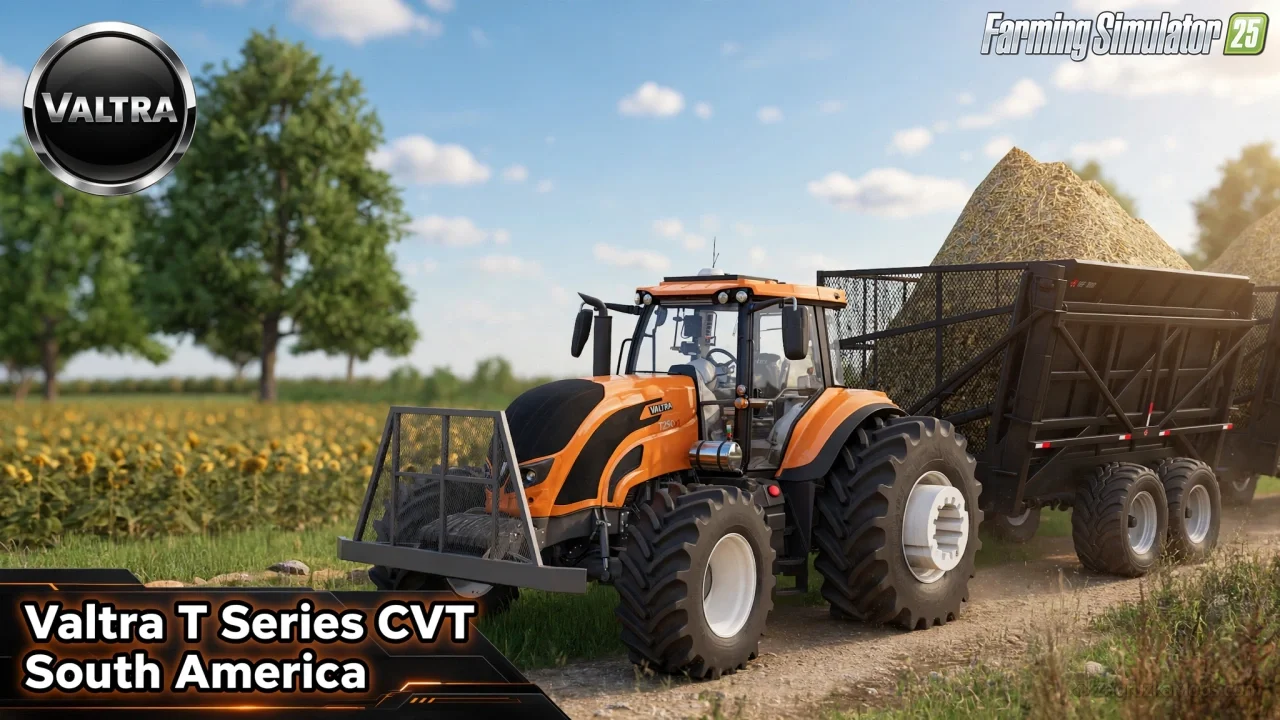 Valtra T Series CVT South America Tractor v1.1 for FS25 Valtra T Series CVT South America Tractor v1.1 for FS25
