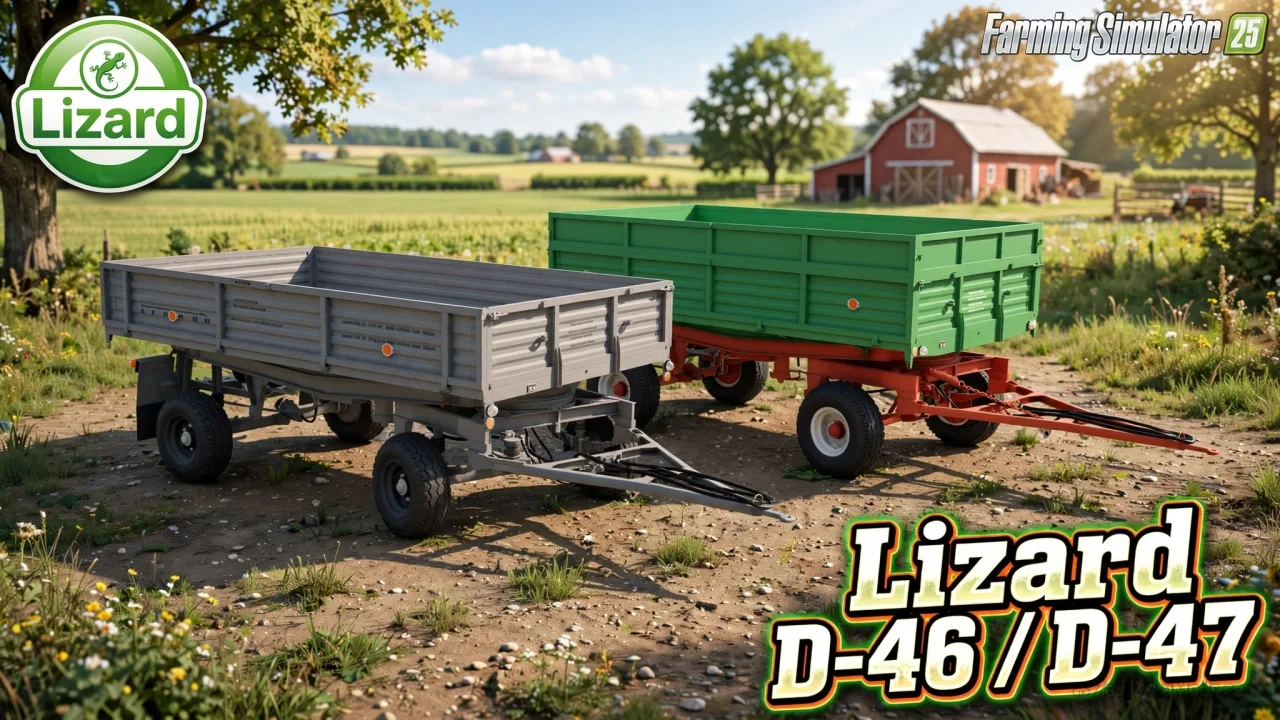 Lizard D-46 and Lizard D-47 Trailers v1.1.0.1 for FS25 Lizard D-46 and Lizard D-47 Trailers v1.1.0.1 for FS25