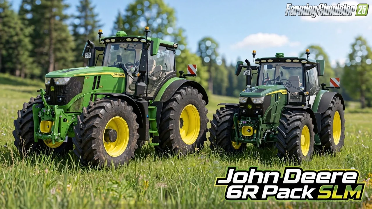 John Deere 6R Pack SLM Tractor v1.1 for FS25 John Deere 6R Pack SLM Tractor v1.1 for FS25