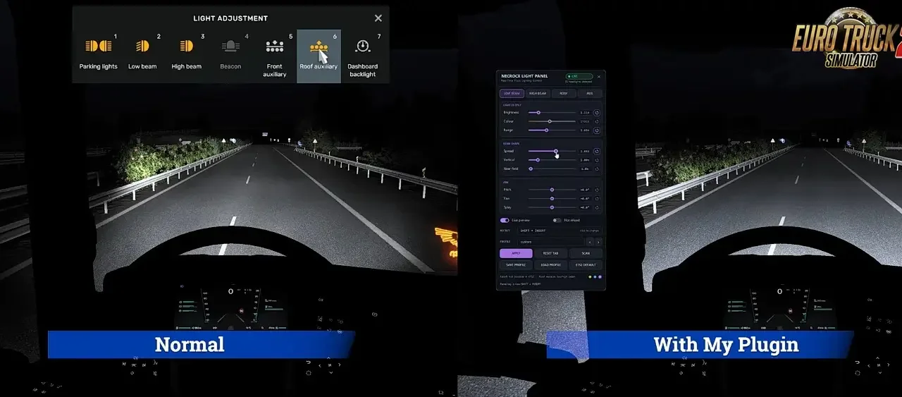NecroCX Light Panel PlugIn v1.5 (1.61.x) for ATS and ETS2