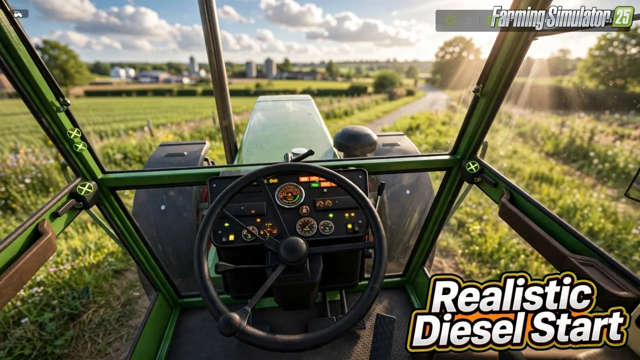 Realistic Diesel Start v1.4.1 for FS25