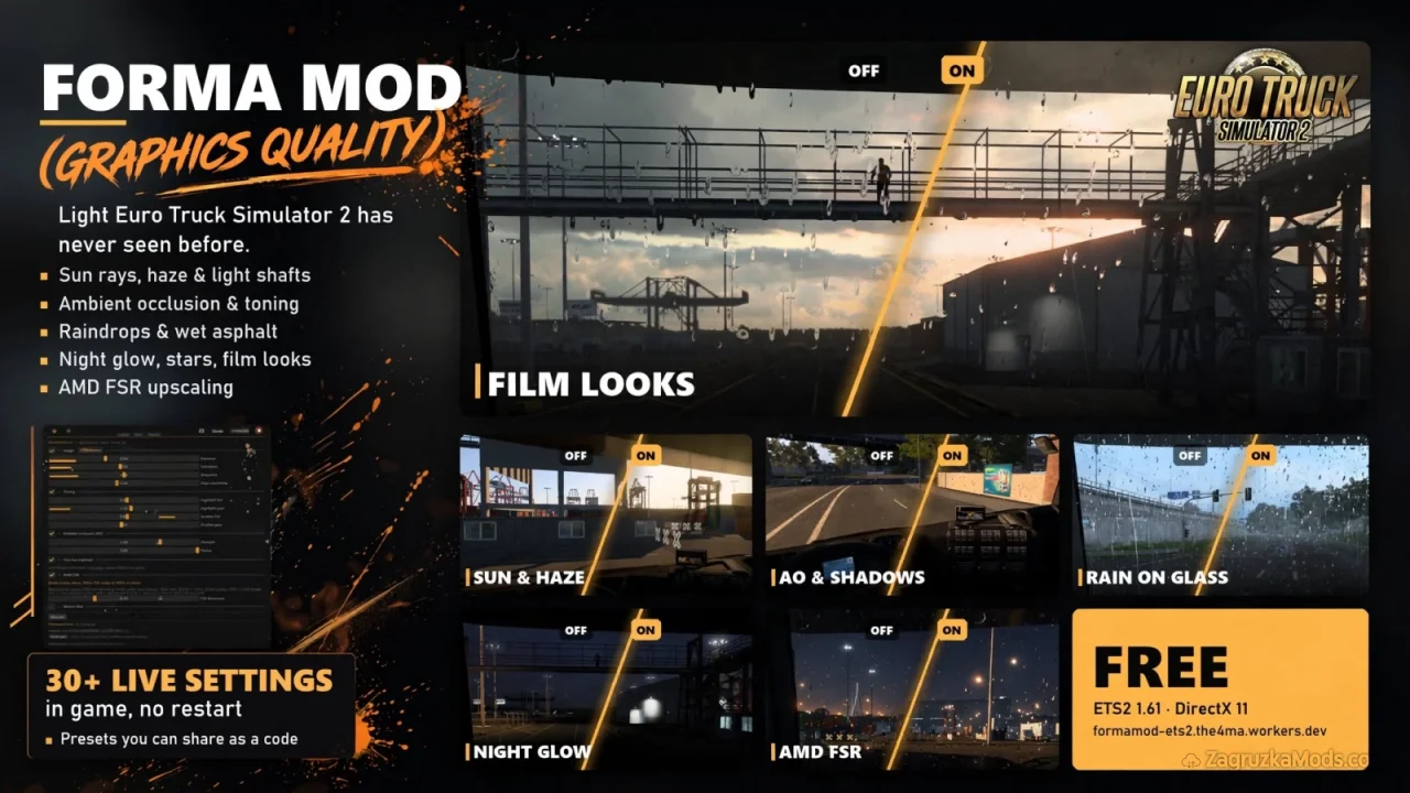 Forma Mod (Graphics Quality) v1.8 (1.61.x) for ETS2